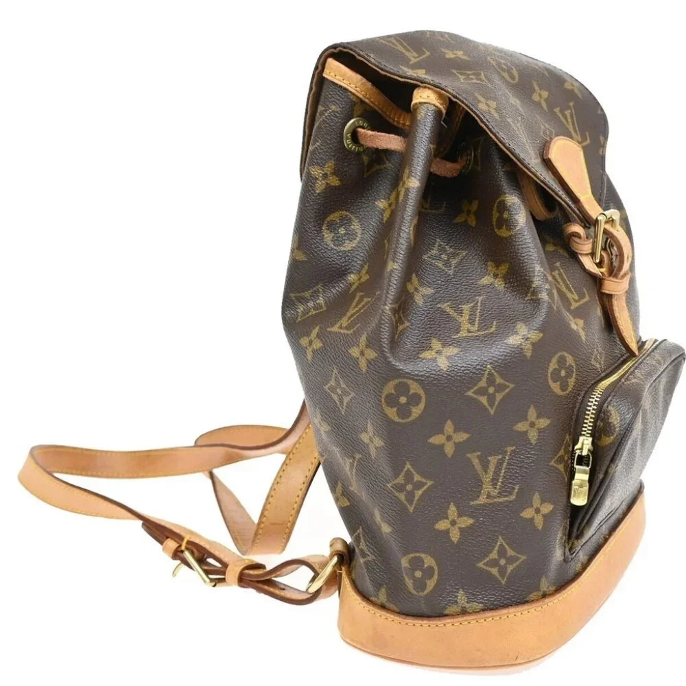 LOUIS VUITTON Montsouris MM Backpack Bag Monogram Leather Brown